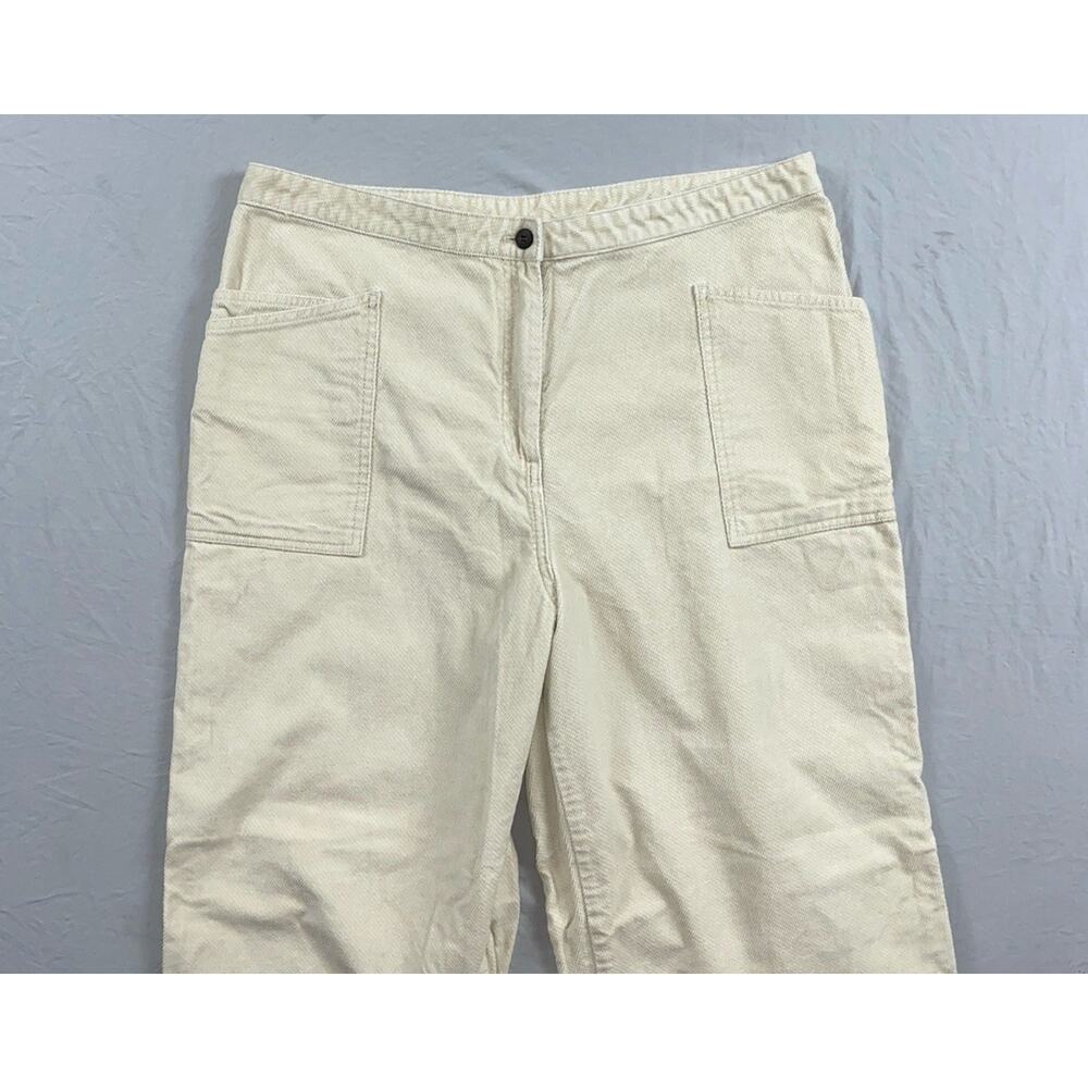 J Jill Terrycloth Cotton Wide-Leg Patch Pocket Pants. Ivory, Women's 18, EUC!!